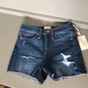 NWT MIDI HIGH RISE DENIM SHORTS